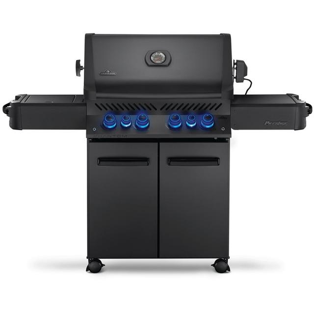 Napoleon Phantom Prestige 500 Propane Gas Grill with Infrared Rear Burner, Infrared Side Burner, & Rotisserie Kit - Matte Black - P500RSIBPMK-3-PHM