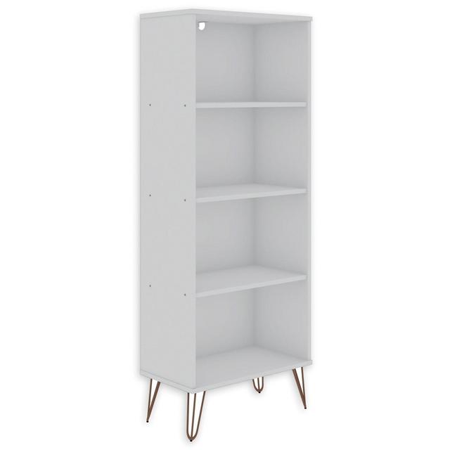 Manhattan Comfort Rockefeller Bookcase 1.0 in White