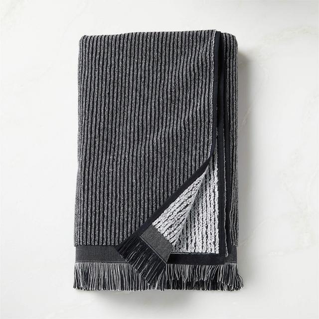 Astrid Organic Cotton Reversible Black and White Bath Towel