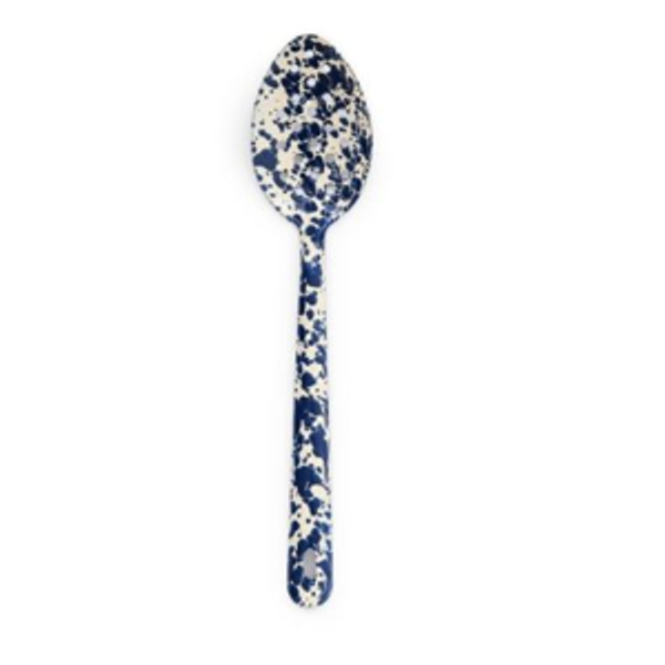 Navy and Cream Splatter - Large Slotted Spoon