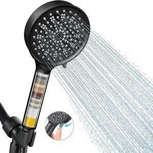 Cobbe Filtered Shower Head with Handheld, High Pressure 6 Spray Mode Showerhead with Filters - Matte Black