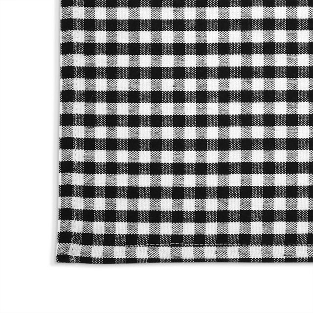 4pk Cotton Gingham Napkins White/Black - Lush Décor