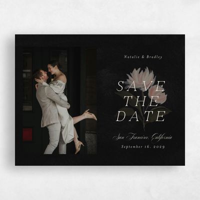 Black Typography Wedding Save the Date - Brocard Photo