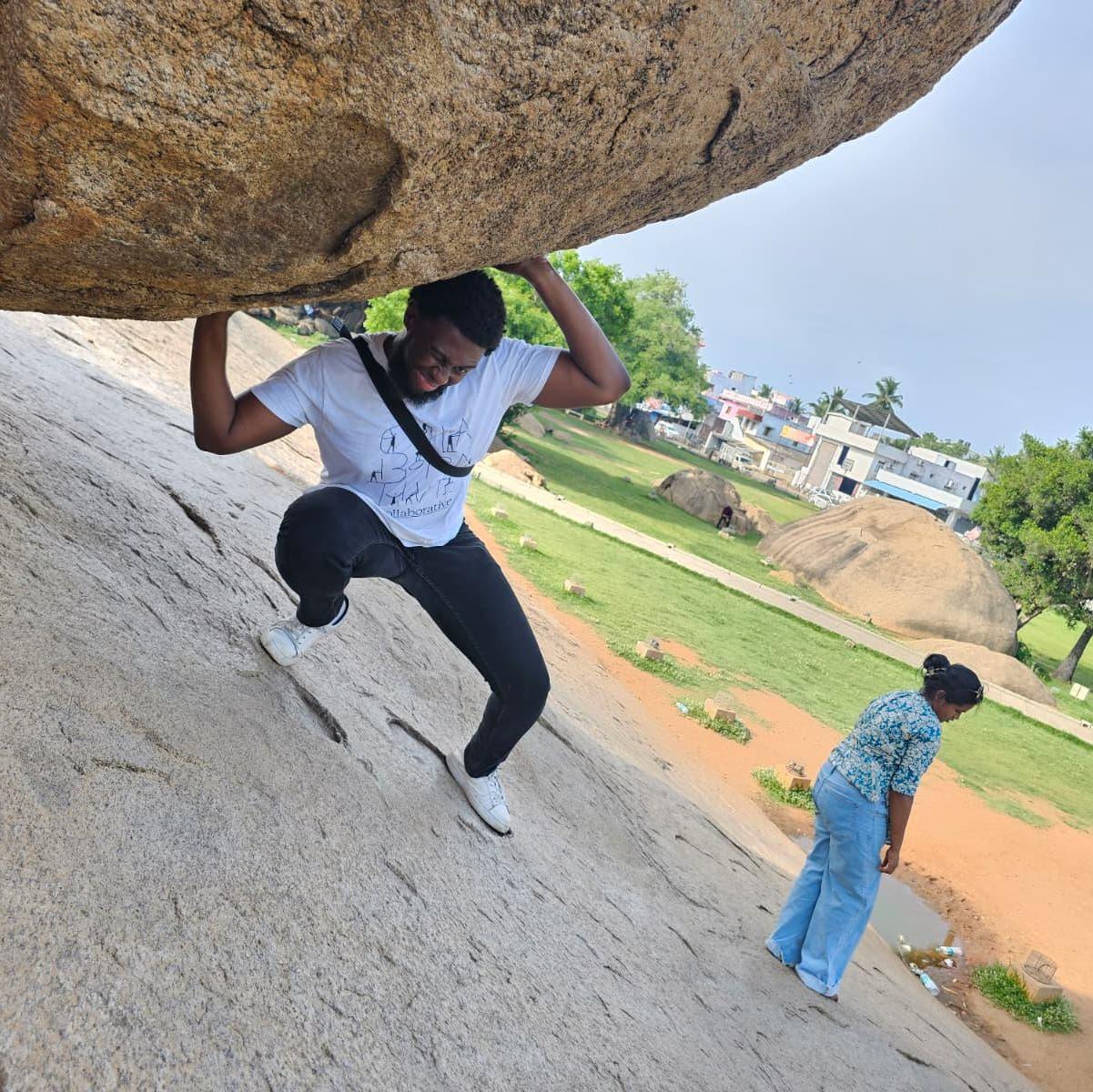 That was a close one - I stopped the boulder right on time!