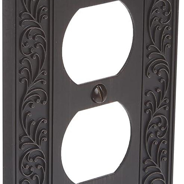 Amerelle 43DVB English Garden Wallplate, 1 Duplex, Aged Bronze