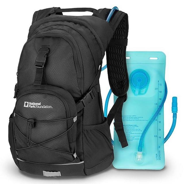 National Park Foundation 18L Hydration Backpack with 2 Liter Hydro Water Bladder Bag, Lightweight Daypack for Cycling, Hiking, Running, Climbing, for Men Women Kids
