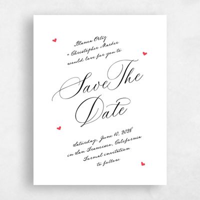 White Wedding Save the Date - Estate Portrait