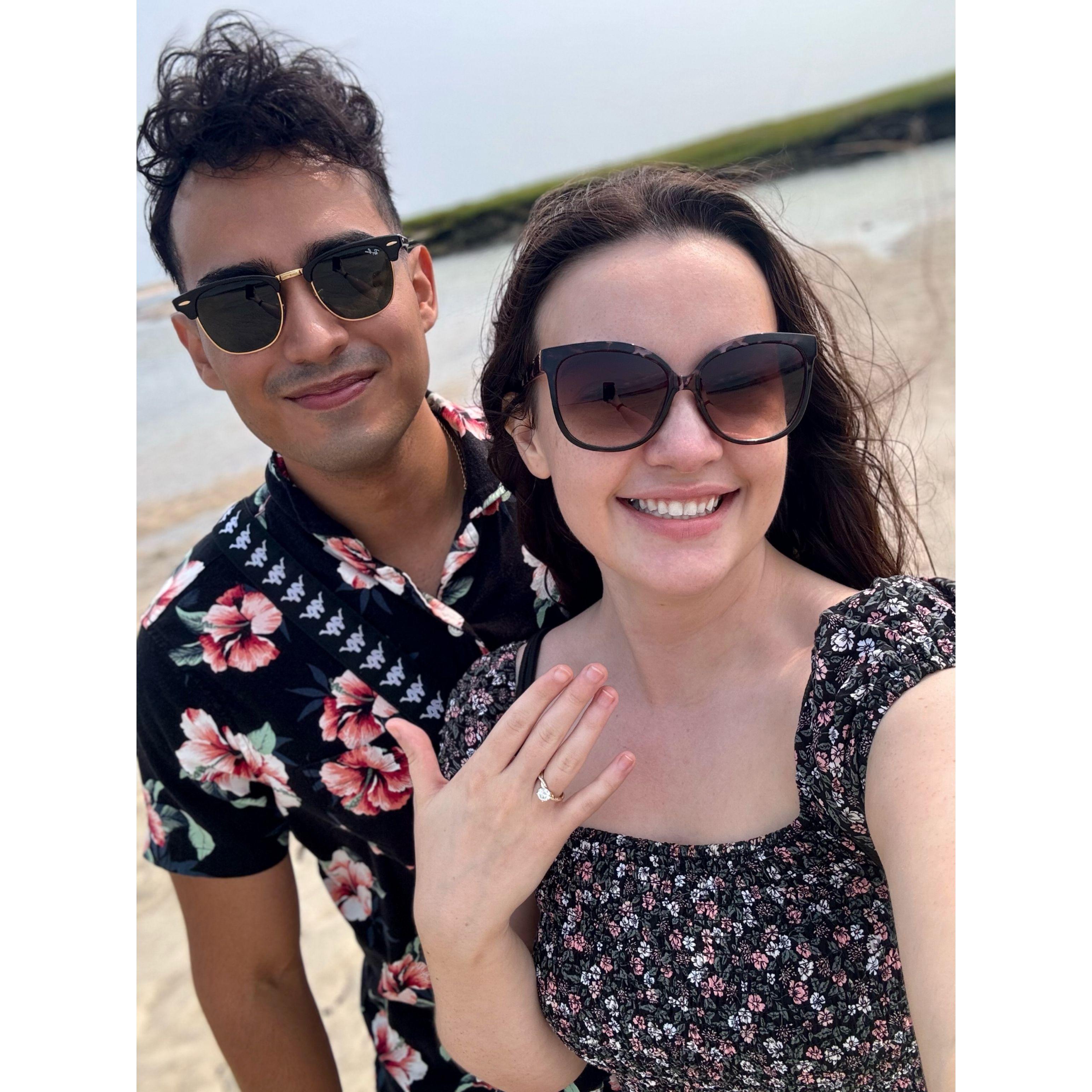 He proposed! Our birthday vacation, Cape Cod, August 16, 2024.