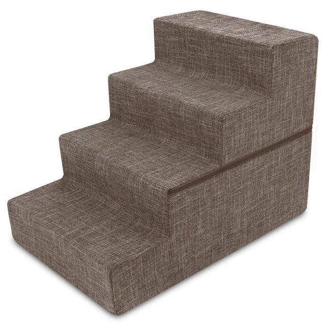 Foldable Pet Steps or Stairs with CertiPUR-US Certified Foam for Dogs and Cats by Best Pet Supplies