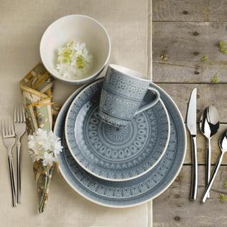 Fez 16-Piece Crackle Glaze Dinnerware Set, Service for 4