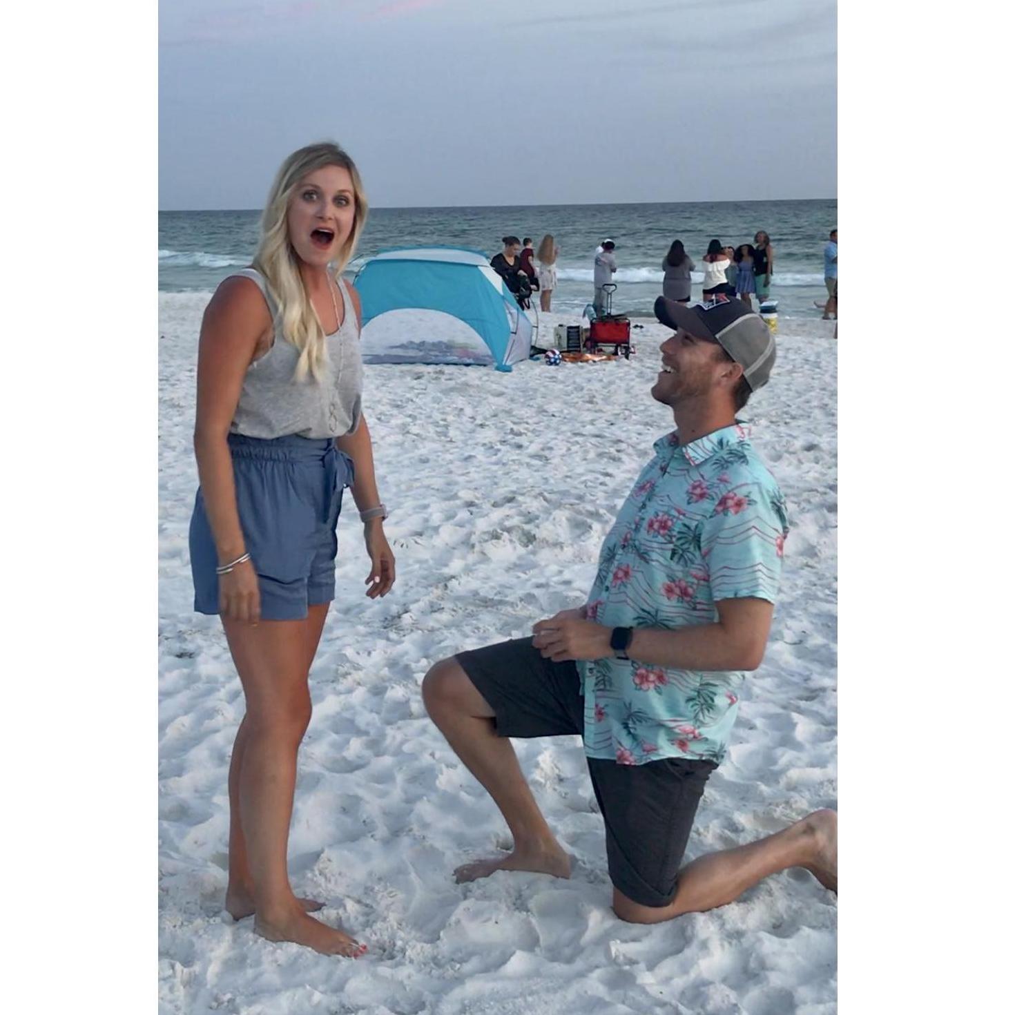 Panama City Beach, Jessica said "Yes!"