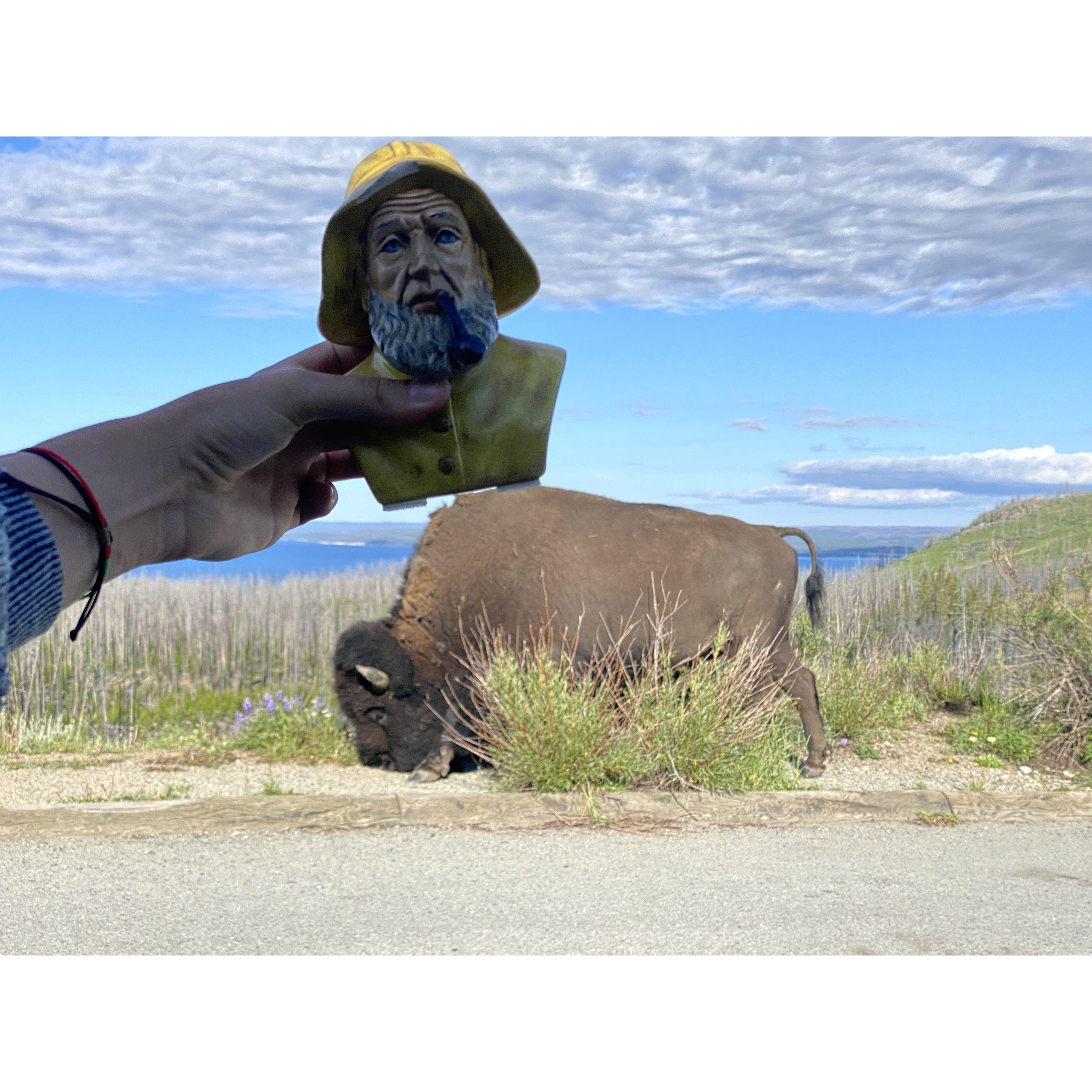 Charles rode a bison!!