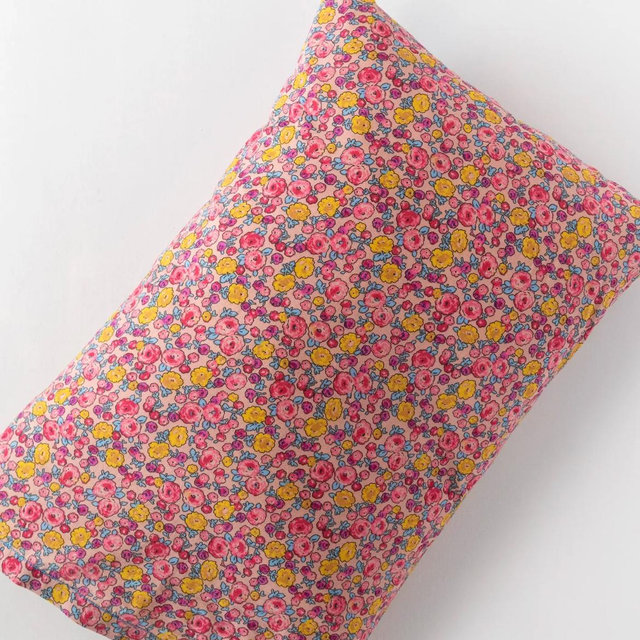 Mix & Match Cotton Pillowcase, Single - Pink Retro Calico