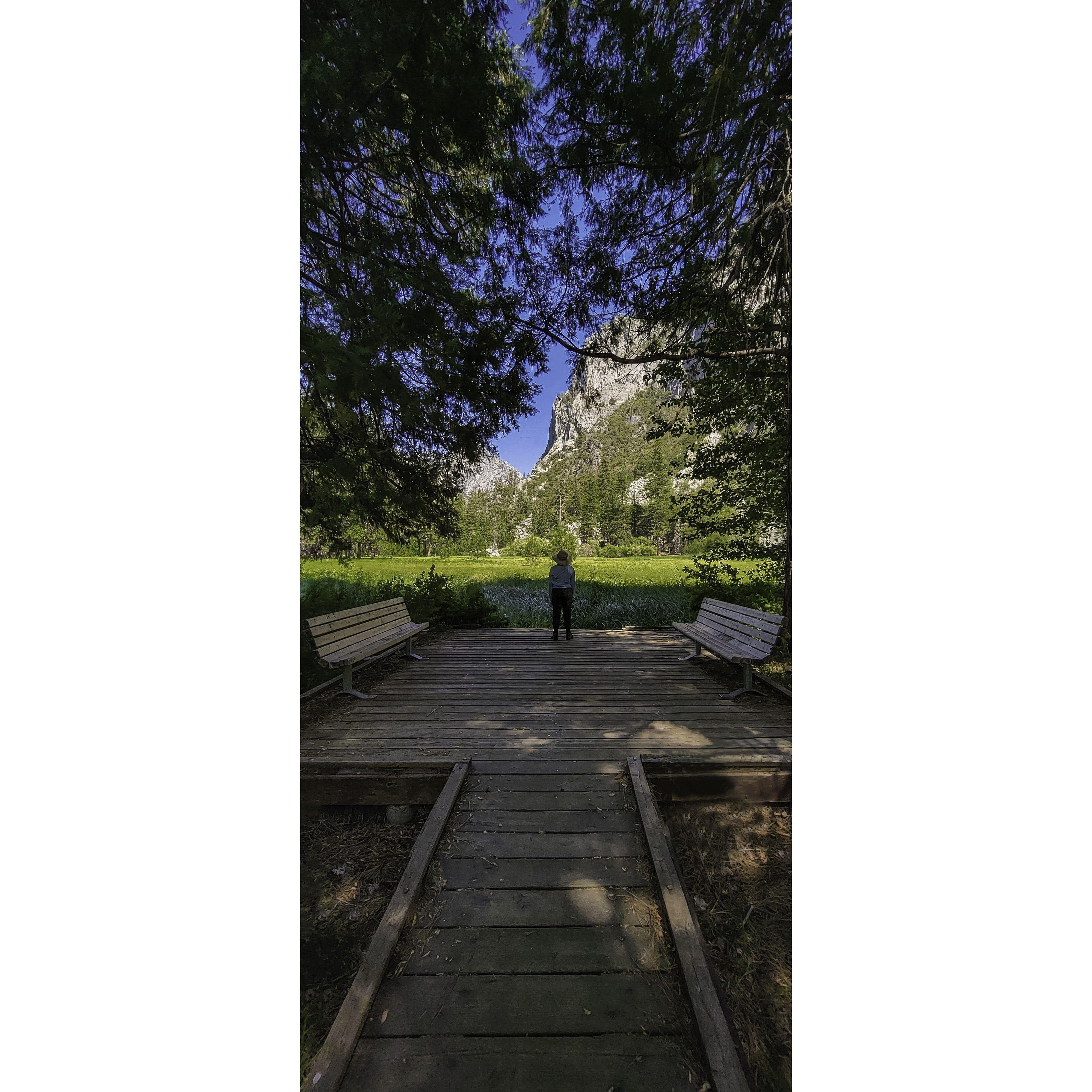 At the bottom of the Zumwalt Meadow trail in Kings Canyon National Park