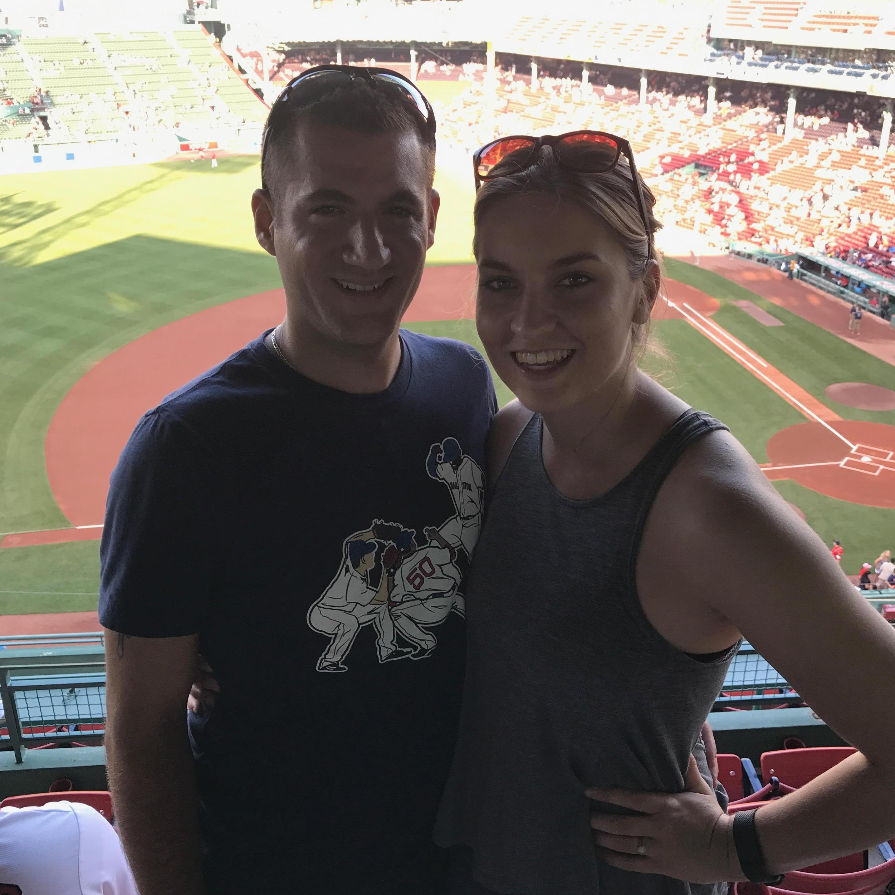 One of many Red Sox games-- Jake's first love!