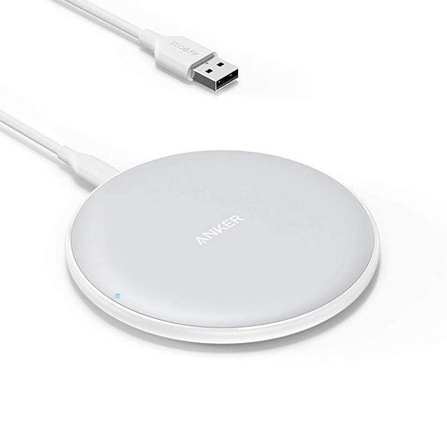 Anker Wireless Charger, PowerWave Pad Qi-Certified 10W Max for iPhone SE (2020), 11, 11 Pro, 11 Pro Max, Xs Max, XR, XS, X, 8, 8 Plus, AirPods, Galaxy S20 S10 S9 S8, Note 10 9 (No AC Adapter) - White
