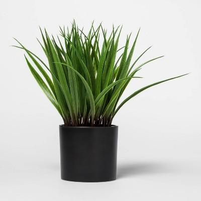 10&#34; x 7.5&#34; Artificial Grass Arrangement in Pot Green/Black - Project 62&#8482;