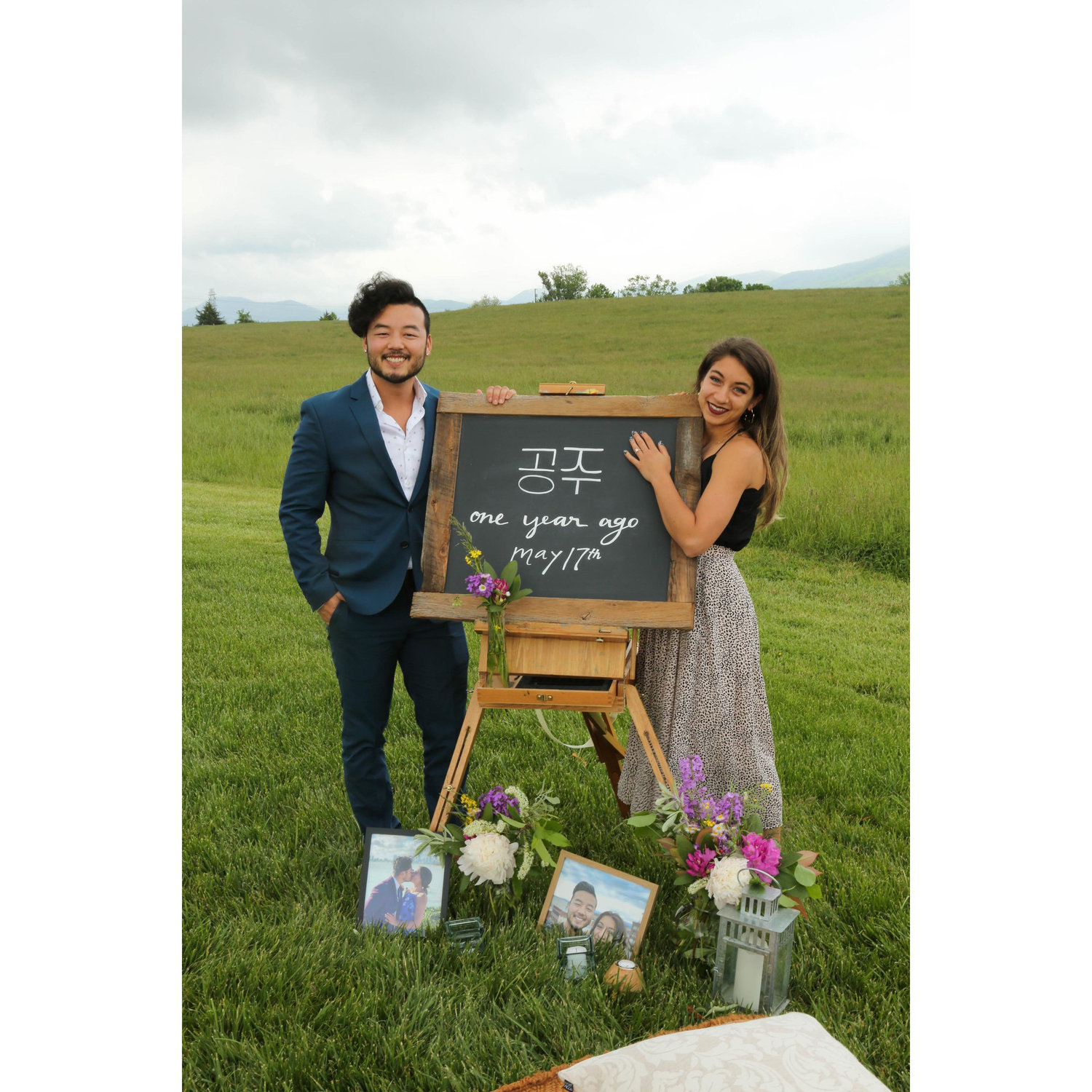 The day we got engaged! Complete with a beautiful setup by our friend Lindsay