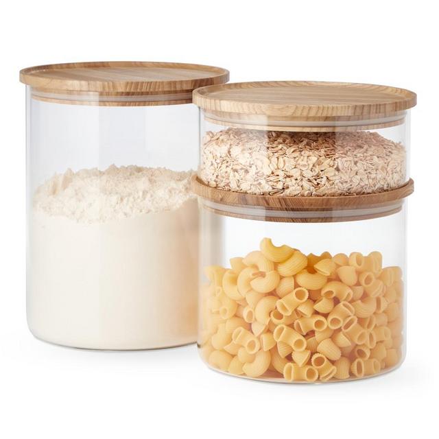 Hold Everything Stacking Glass Containers, Set of 3