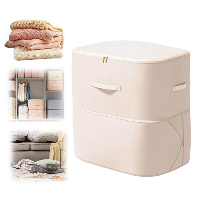 2026 New 3-Layer Ultra Space Saving Self Compression Organizer, Multifunctional Comforter Storage Bag for Comforters, Clothes, Blankets, Home Organization Must Haves (Beige, X-Large)