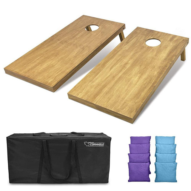 GoSports 4feet x 2feet Regulation Size Wooden Cornhole Boards Set - Includes Carrying Case and Over 100 Optional Bean Bag Colors