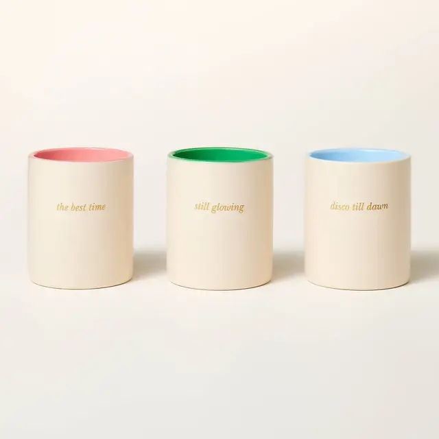 3ct Ceramic Jar Candle Gift Set Cream/Green/Pink/Blue - kate spade new york x Target