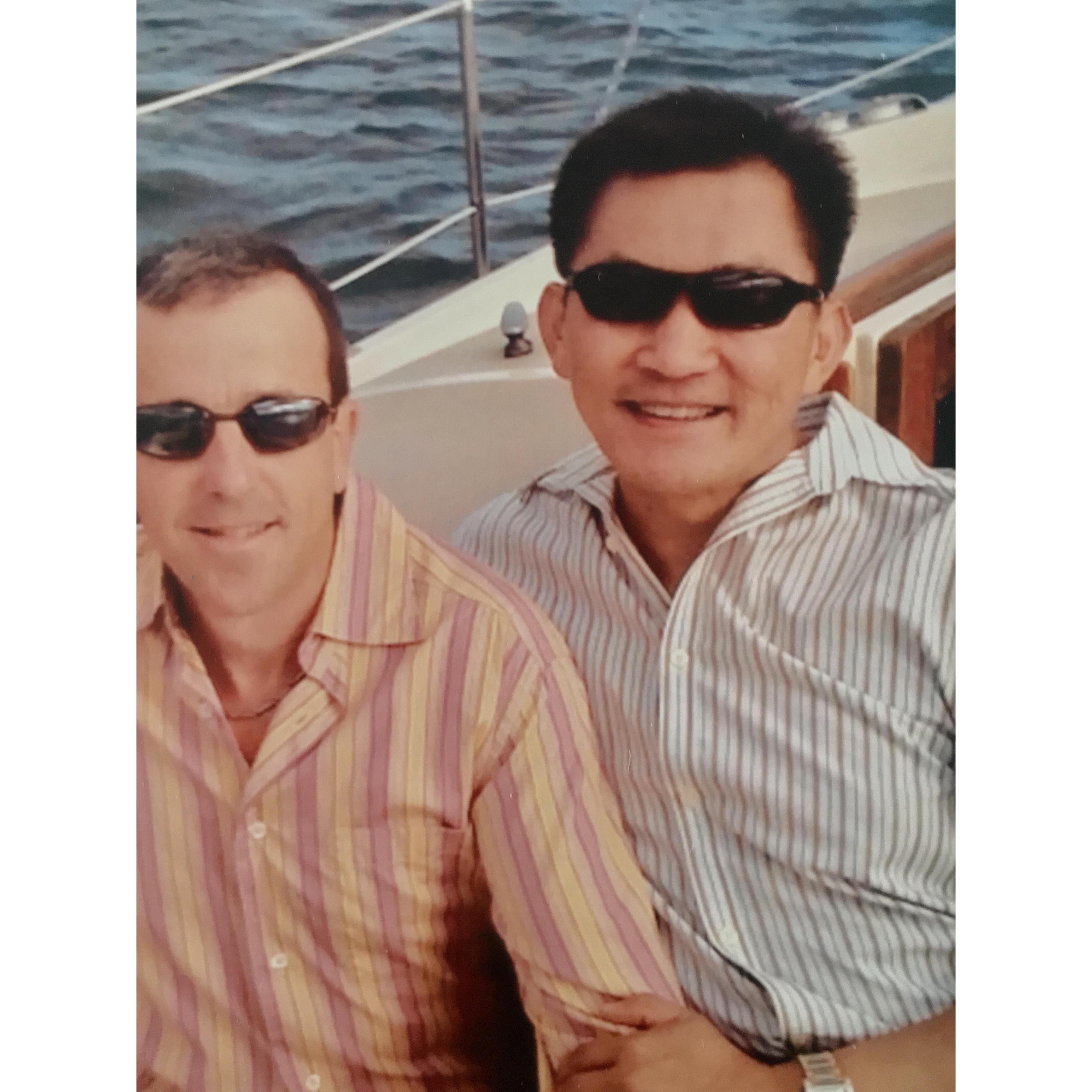 Sailing at Newport Harbor.  Three months after we met.