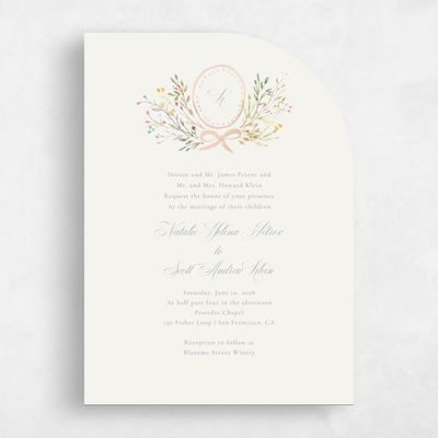 Beige Half arch Wedding Invitation - Pesco Classic