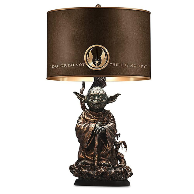 Star Wars Yoda Bronze - Colored Resin Lamp with Quote on Lamp Shade by The Bradford Exchange