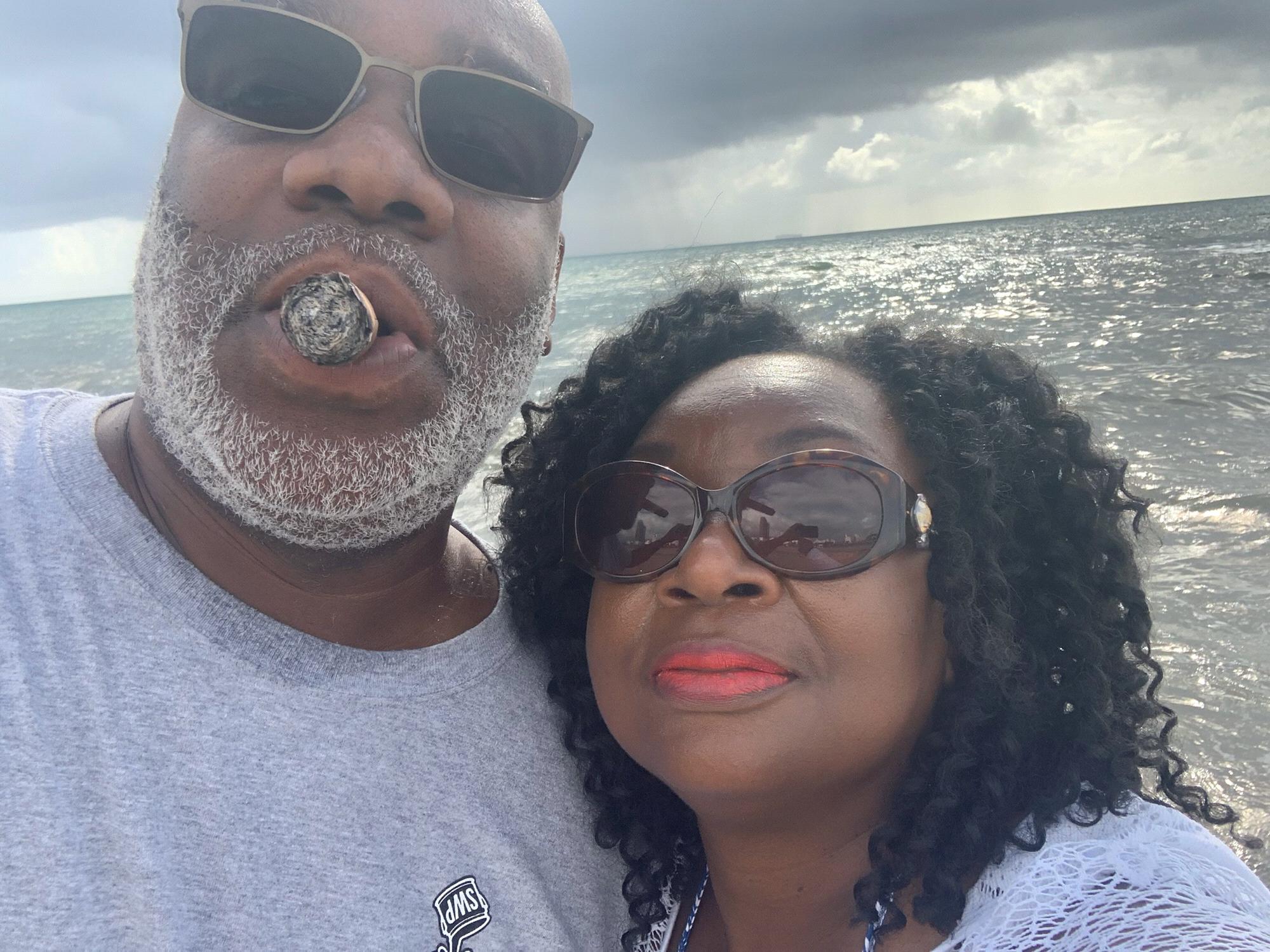 Raymond and I at the beach in Miami