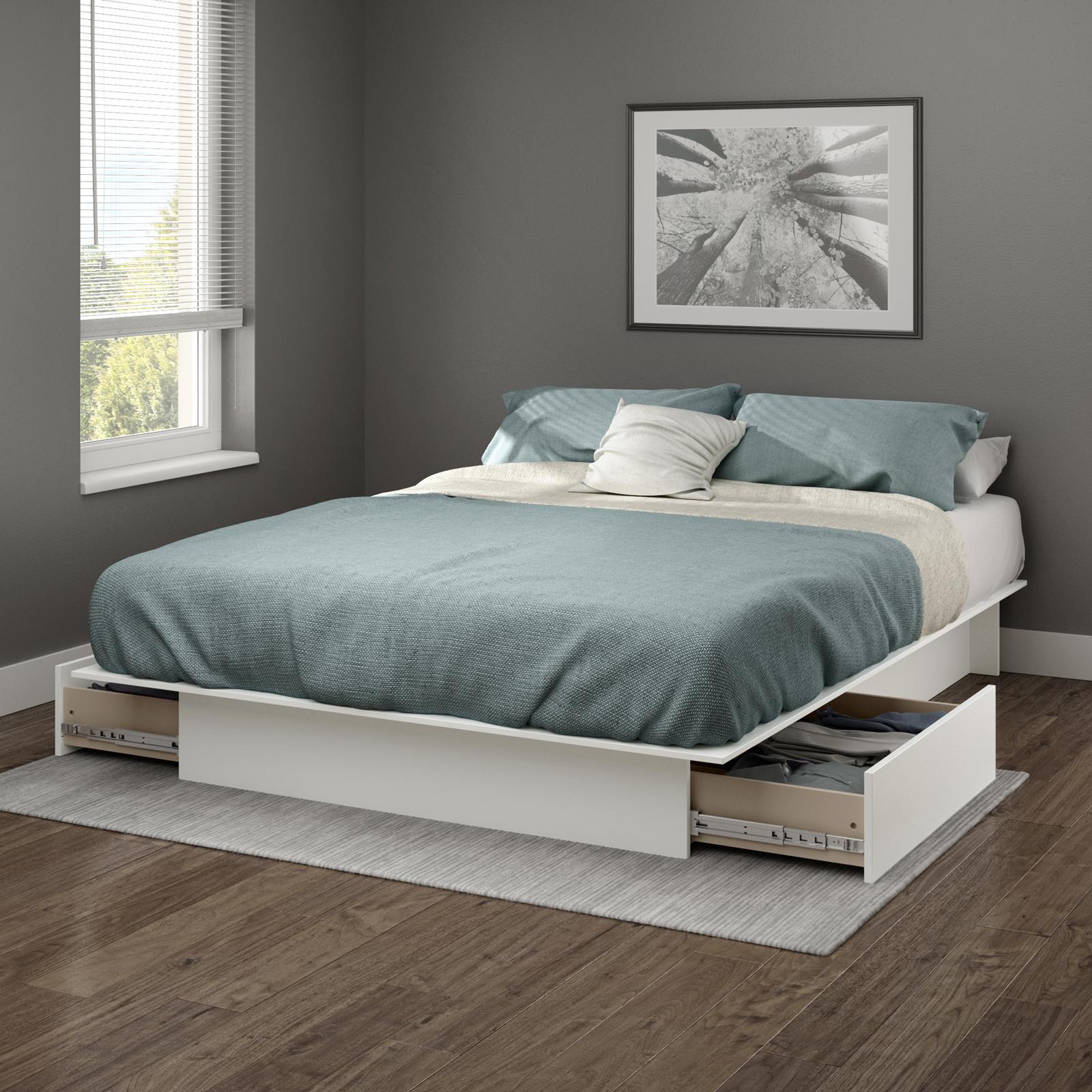 South Shore Furniture, Gramercy Full/Queen Platform Bed With Drawers - Zola