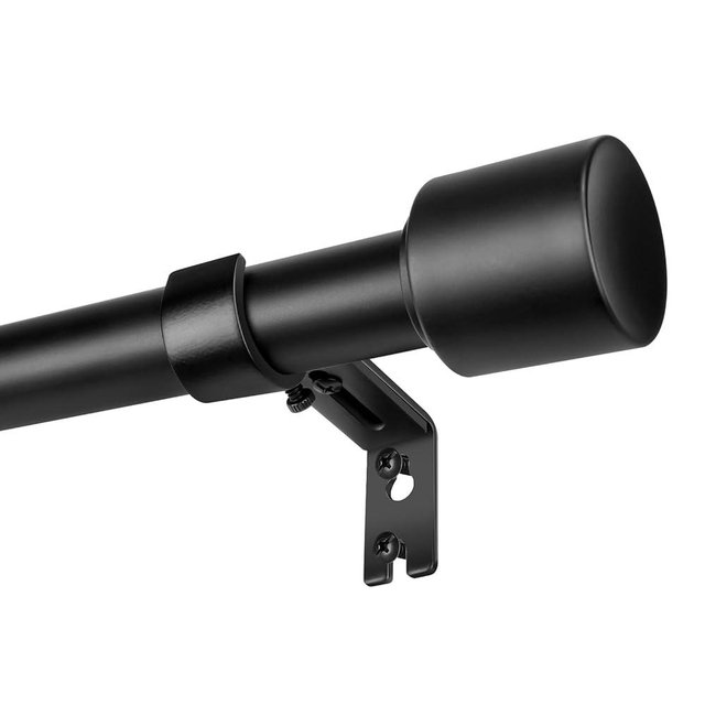Matte Black Curtain Rod Itself is 30-60 inch 2 Pack, Fit 30 to 56 Windows with Heavy Duty Adjustable Telescopic Rod，Splicing Metal Extra Long Curtain Rod for Windows Sliding Glass Door