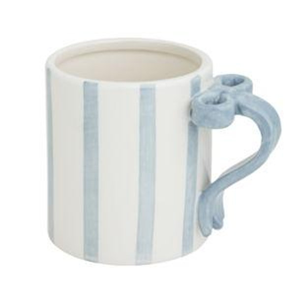 Striped Bow Handle Mug