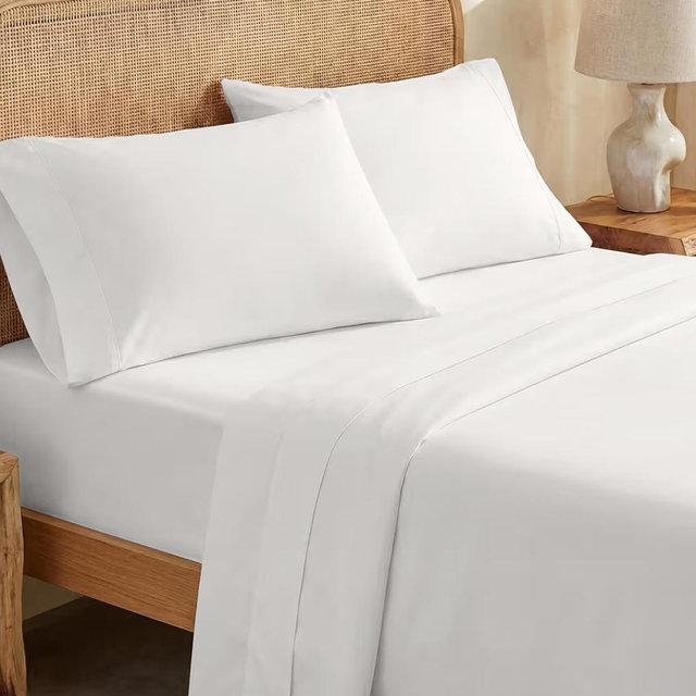 California Design Den Sheets Queen Size Bed Set - Soft 100% Organic Sheets with Deep Pockets, Crisp Percale, Breathable and Durable Bedding Set - True Ivory