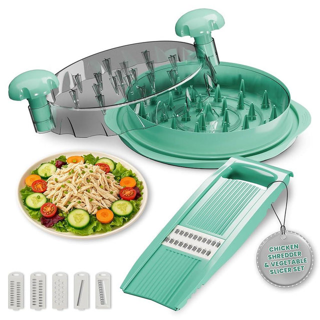 2 Pcs Chicken Shredder Tool Twist Large Set, Meat Shredder Kitchen Anti-Slip Strip, Mandoline Slicer Including Food Shredders for Kitchen, Chicken Shredded Suitable for Pork Beef Chicken