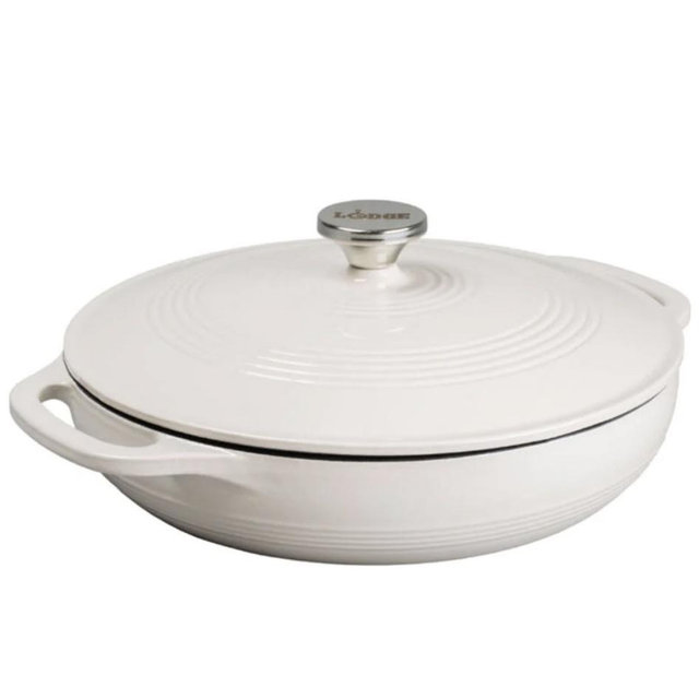 Lodge Essential Enamel Braiser - Oyster / 3.6 QT