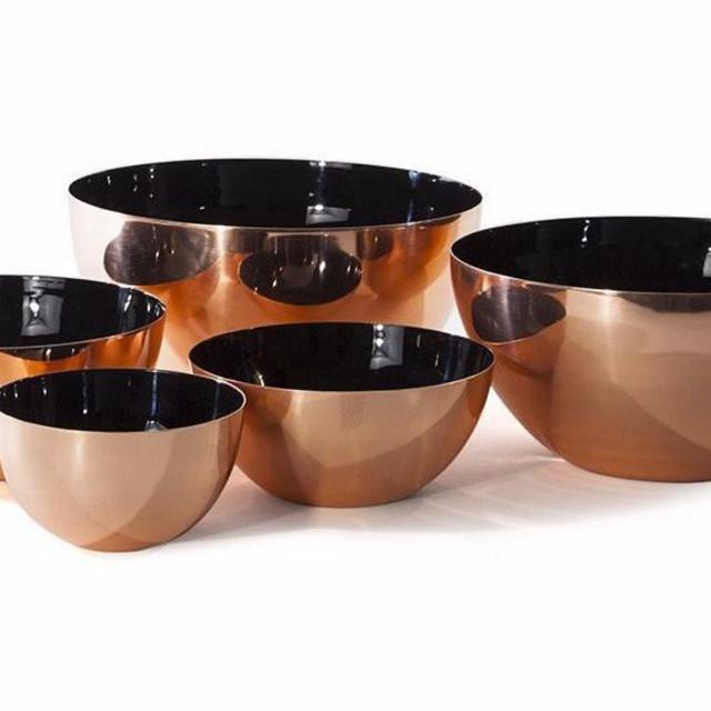 Copper Serving Bowls, Set of 3