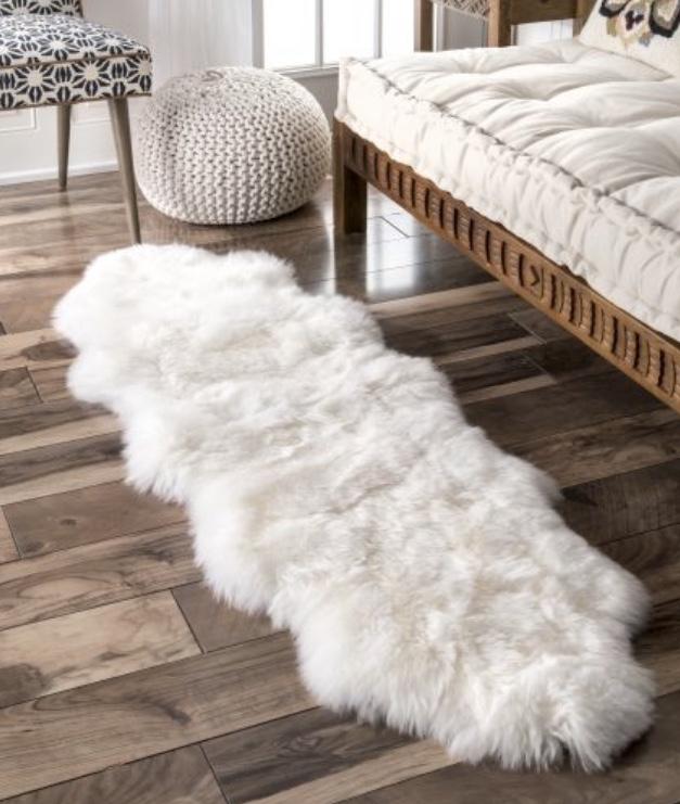Natural Double Pelt Sheepskin Area Rug