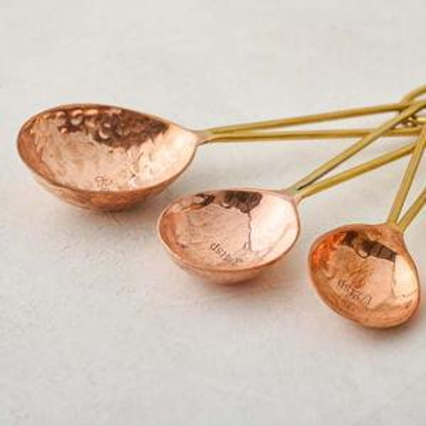 Magnolia Hammered Copper and Gold Measuring Spoons