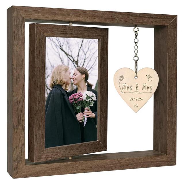 EYITUPC 4x6 Mrs and Mrs EST 2024 Picture Frame, Mrs & Mrs Wedding Gifts Newlywed Present Lesbian Couple Christmas Gifts