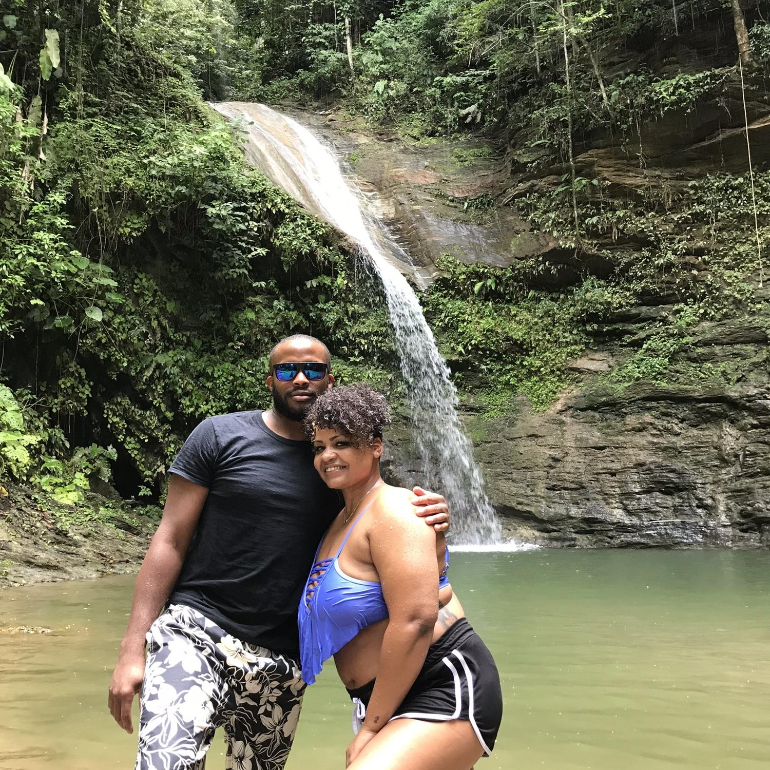 Mitch surprising Fii for a waterfall bday excursion! I had so much fun in Trinidad & Tobego!