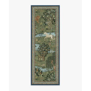 2.5 x 7 Owl & Willow Green Rug by Morris & Co. | All-In-One Rug