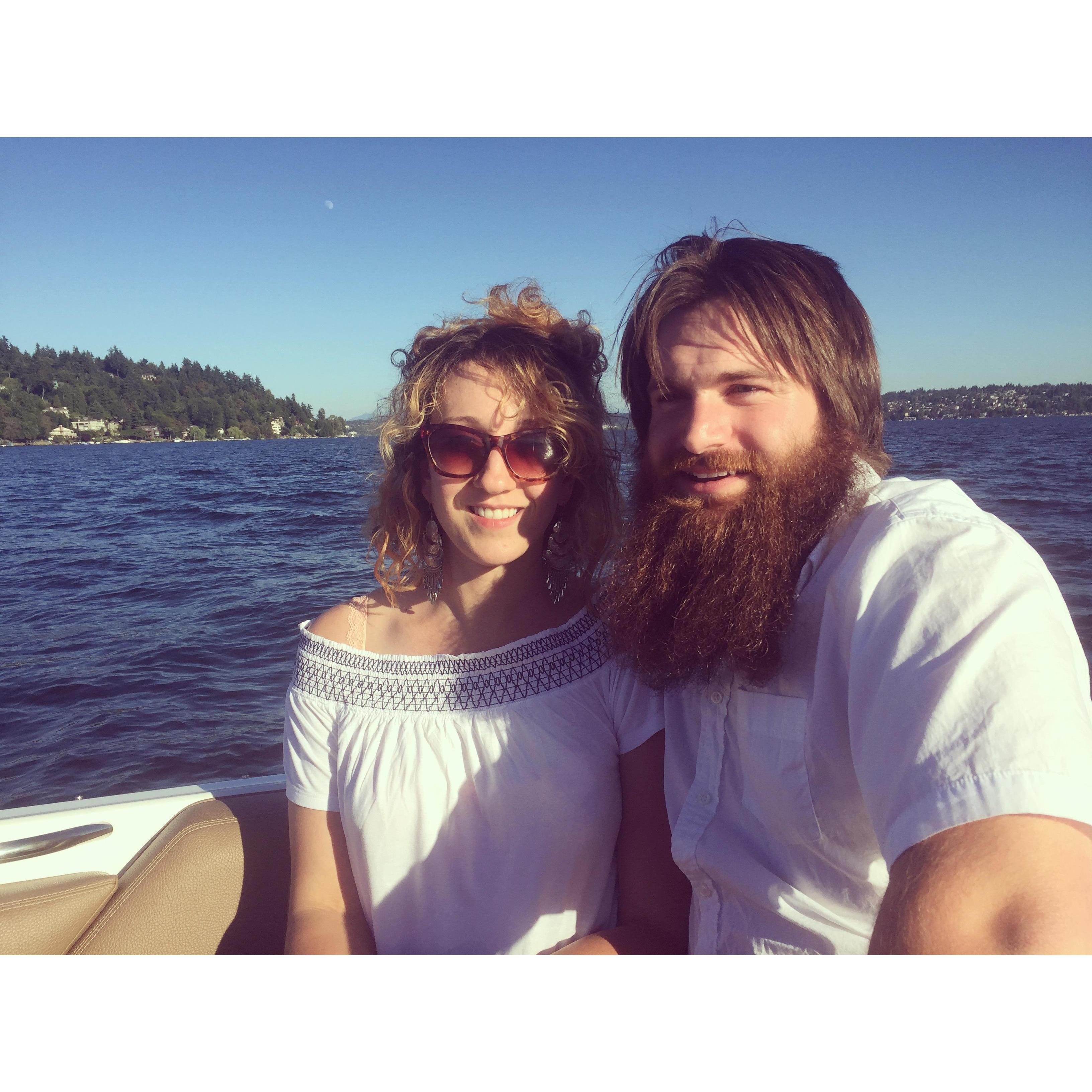 Christiana: drunk. Jim: had a broken rib. Both of them: on a millionaire's boat. Ah, the magic of summer 2017.