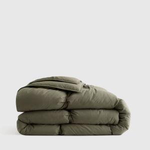 Organic Cotton Pintuck Comforter in Dusty Olive