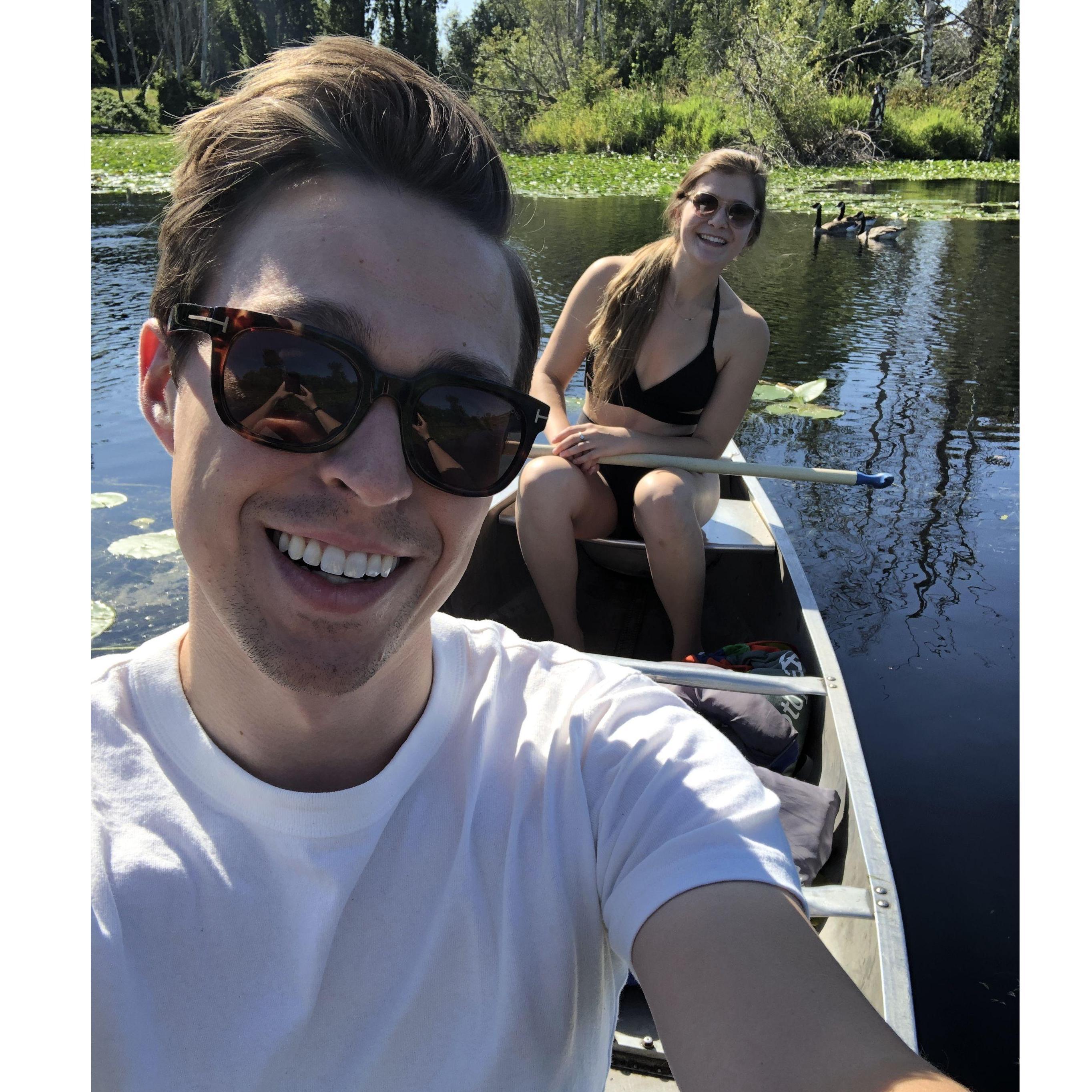 Canoeing on Lake Washington in 2019.