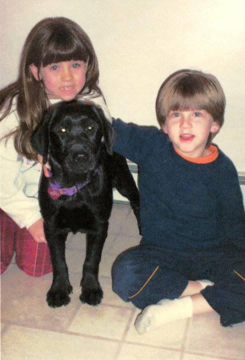 Christian , his sister Ari and their childhood dog Angel