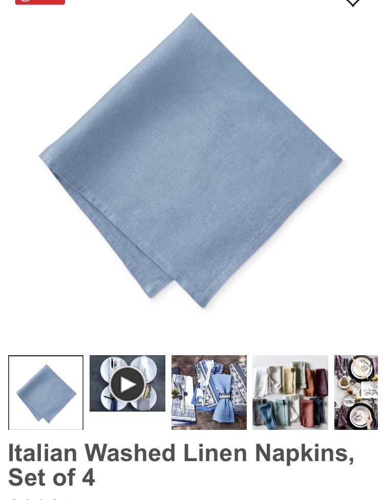 Cloth Napkins & Dinner Napkins | Williams Sonoma Allure Blue Set of 4