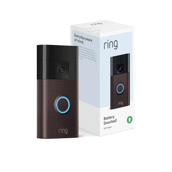 Ring Battery Doorbell | Home or business security with Head-to-Toe Video, Live View with Two-Way Talk, and Motion Detection & Alerts (newest model), Venetian Bronze
