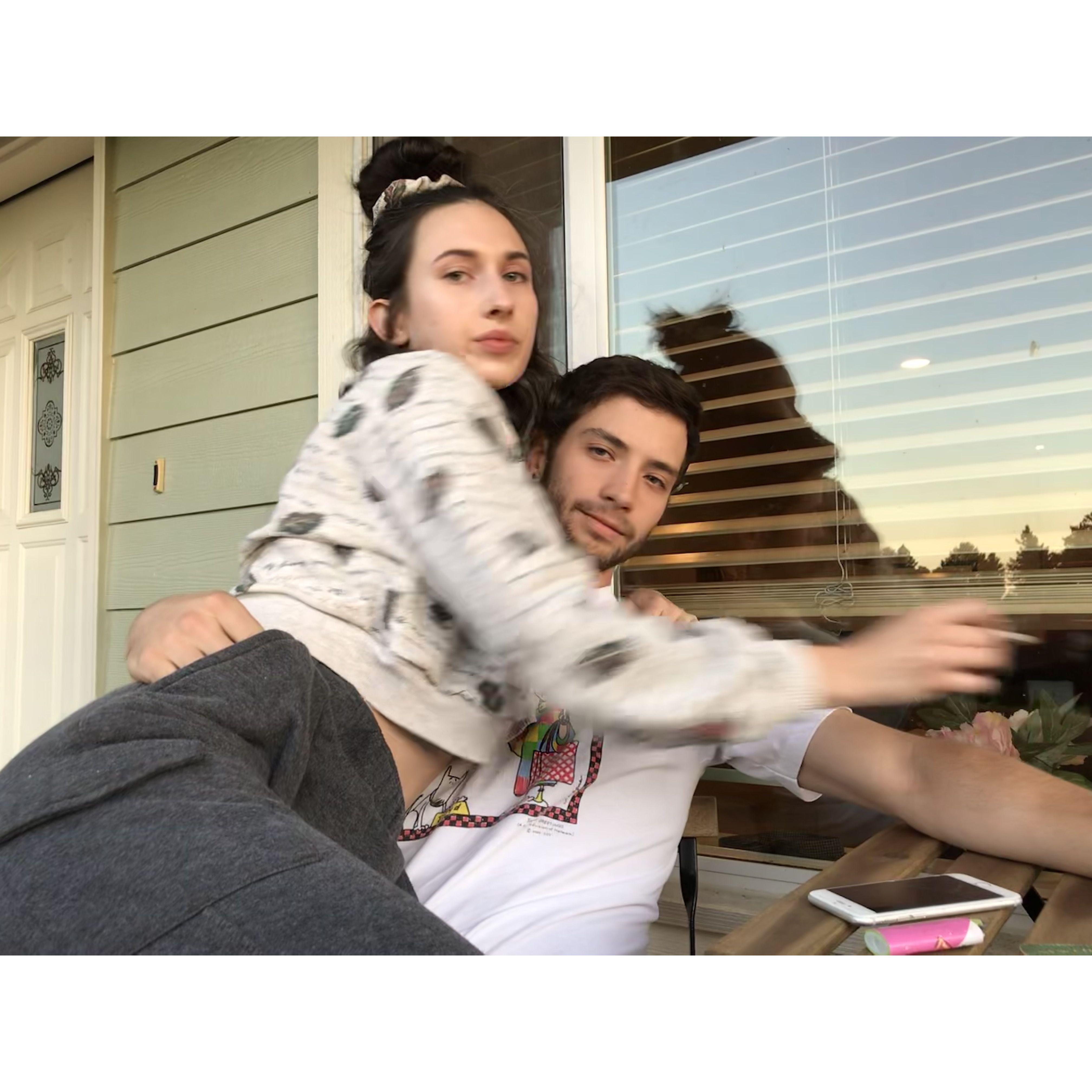A morning on our front deck in Portland, Or. 2018