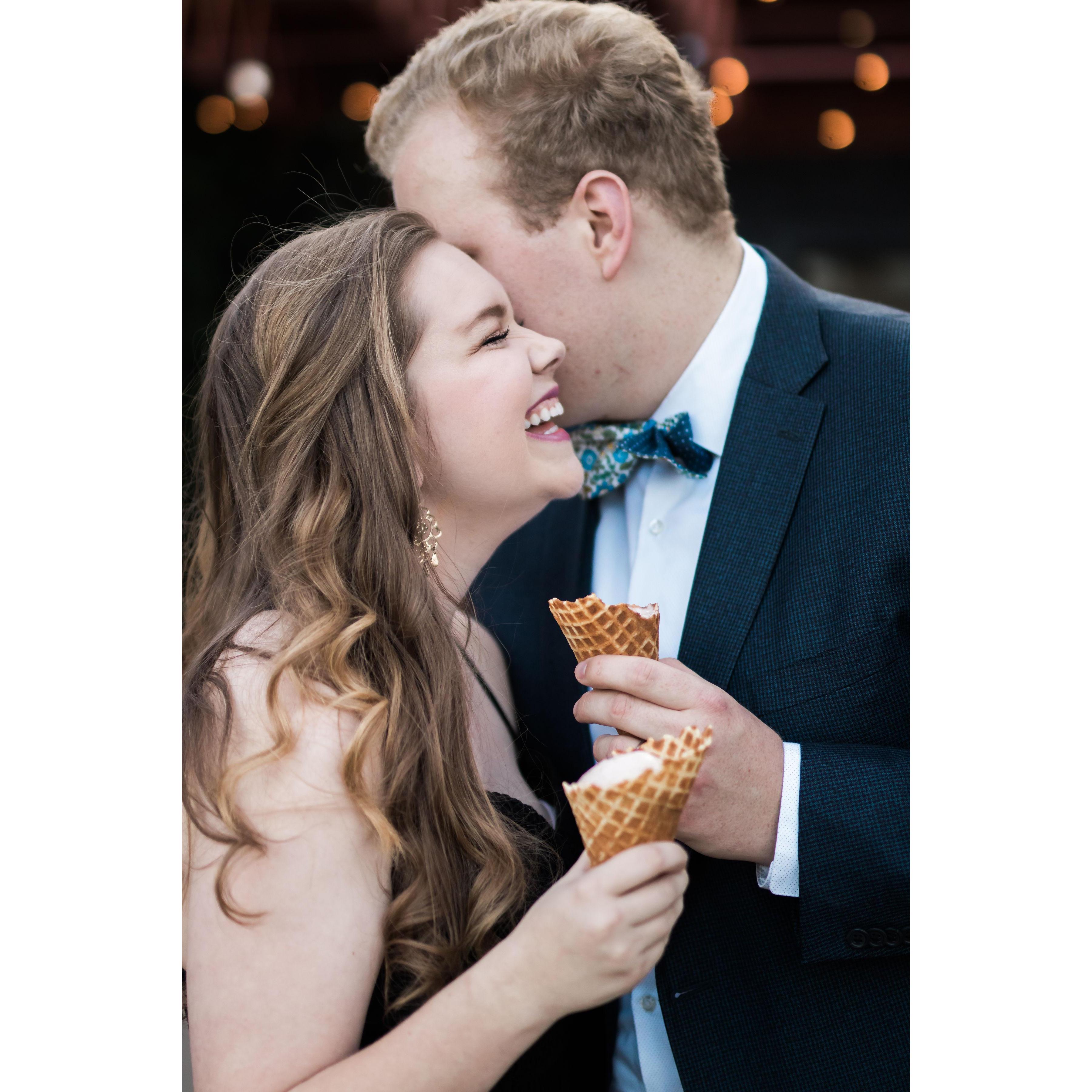 We love Big Spoon so much - we couldn't resist taking engagement pictures with at the shop!